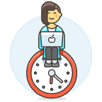 Work Clock 6 Illustration from UX Colors Set
