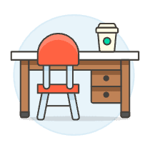Workspace Desk 1 Illustration from UX Colors Set