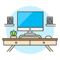 Workspace Imac 2 Illustration from UX Colors Set