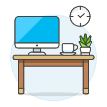 Workspace Imac 3 Illustration from UX Colors Set