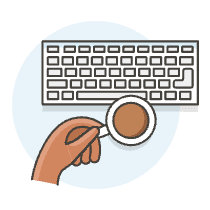 Workspace Keyboard Coffee 2 Illustration from UX Colors Set