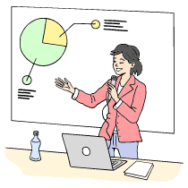Businessman Giving A Keynote Illustration from Bruxelles Set