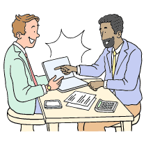 Conversation Businessman And Customer Illustration from Bruxelles Set