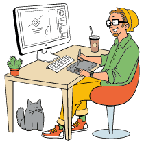 Designer Working Illustration from Bruxelles Set