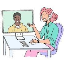 Digital Customer Service Call Center Illustration from Bruxelles Set