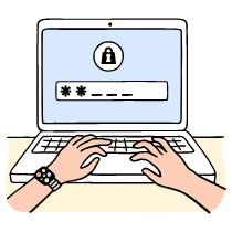 Enter Your Password Illustration from Bruxelles Set