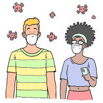 Mask Users Illustration from Bruxelles Set
