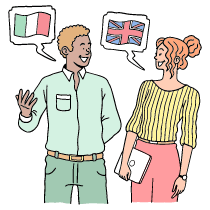 Translate People Talking Illustration from Bruxelles Set