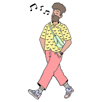 Whistling With A Good Mood Illustration from Bruxelles Set