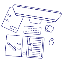 Imac Workspace 3 Illustration from UX Line Set