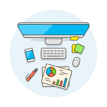 Imac Workspace 4 Illustration from UX Colors Set