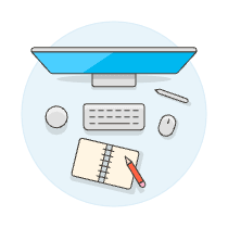 Imac Workspace 7 Illustration from UX Colors Set