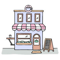 Cafe Illustration from Bruxelles Set