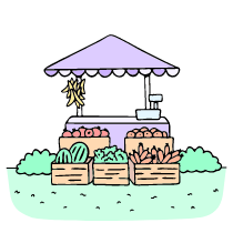 Stall Illustration from Bruxelles Set