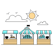 Market Illustration from London Set