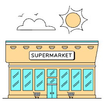 Supermarket Illustration from London Set