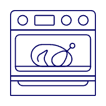 Chicken In Oven Illustration from UX Line Set
