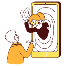 Facetime Meeting Illustration from Lagos Set