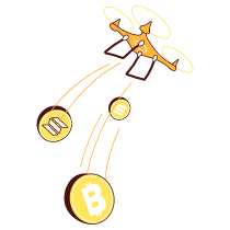 Airdrop Plane Drone Dropping Coins Illustration from Lagos Set