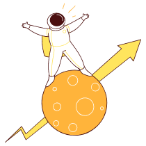 Astronaut Going To The Moon Illustration from Lagos Set