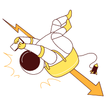 Astronaut Grumpy Illustration from Lagos Set
