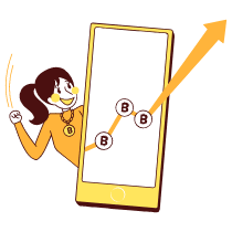 Smartphone With Positive Chart Market Illustration from Lagos Set