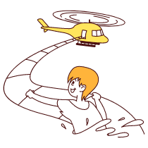 Helicopter Rescuing Illustration from Lagos Set