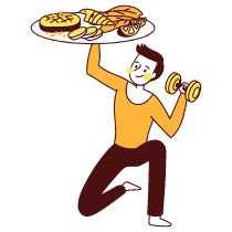 Healthy Habits Excercise Diet Illustration from Lagos Set