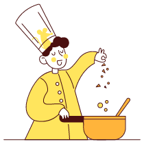 Chef Cooking Illustration from Lagos Set