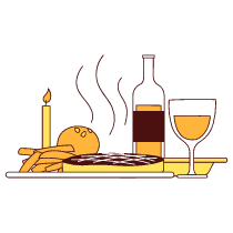 Dinner 1 Illustration from Lagos Set