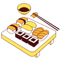 Sushi Illustration from Lagos Set