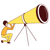 Looking Through A Telescope Illustration from Lagos Set