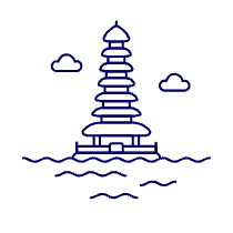 Bali Pagoda Illustration from UX Line Set