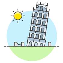 Leaning Pisa Tower Illustration from UX Colors Set