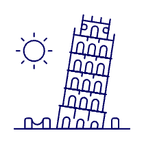 Leaning Pisa Tower Illustration from UX Line Set