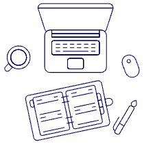 Laptop Workspace 2 Illustration from UX Line Set