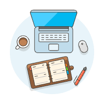 Laptop Workspace 2 Illustration from UX Colors Set