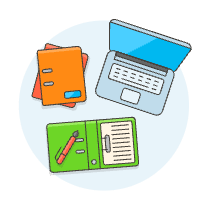 Laptop Workspace 3 Illustration from UX Colors Set