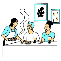 Leisure Cooking For Friends Illustration from London Set