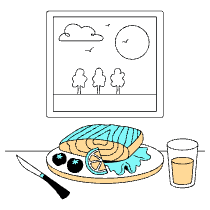Lunch Illustration from London Set