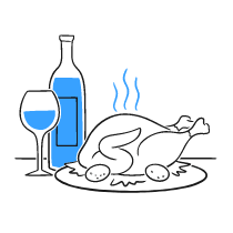 Dinner Illustration from Brooklyn Set