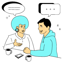 Conversation Illustration from London Set