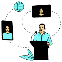 Communication Virtual Meeting Webinar Illustration from London Set