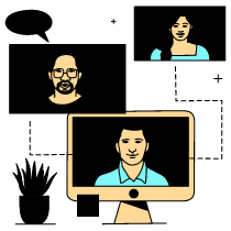 Facetime Meeting Illustration from London Set