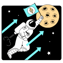 Astronaut Going To The Moon illustration - Free transparent PNG, SVG. No Sign up needed.