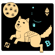 Astronaut Riding Doge Illustration from London Set
