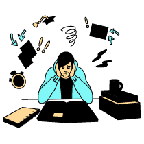 Education Student Exhausted Illustration from London Set