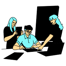 Education Student Group Project Illustration from London Set