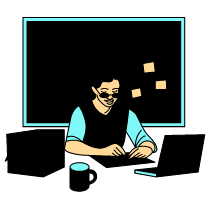 Education Teacher Grading Illustration from London Set