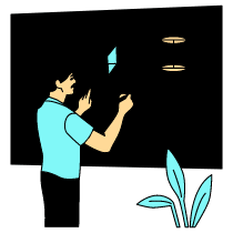 Education Teacher Presenting Illustration from London Set